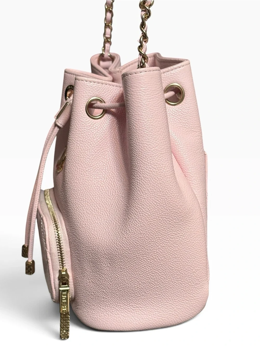 CHANEL Business Affinity Pink Caviar Bucket Bag